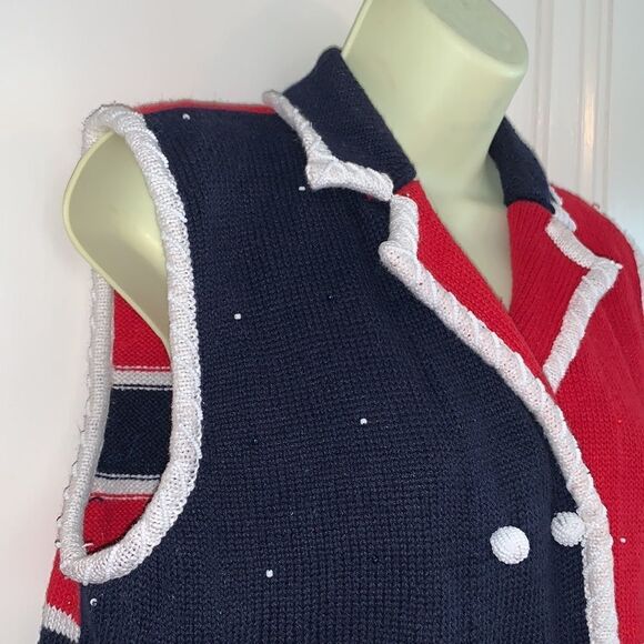 Vtg Belle Pointe beaded sweater vest - Picture 5 of 10